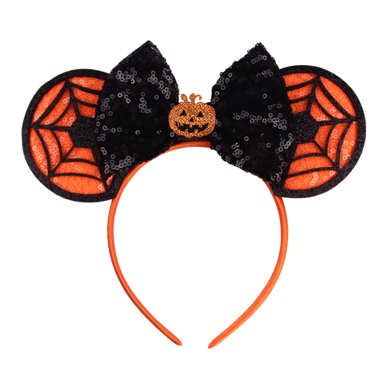 Pumpkin Mouse Ears Bow Halloween Headband