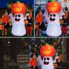 Zukakii 5Ft Halloween Decorations Inflatable Pumpkin Ghost Built-in 360° Rotating Magic Colorful Led Lights