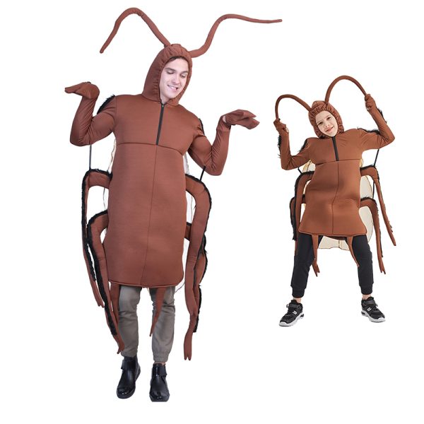 Animal Cockroach Cosplay Costume Halloween Funny Christmas Jumpsuit For Adult Kids Stage Performance Carnival Uniform