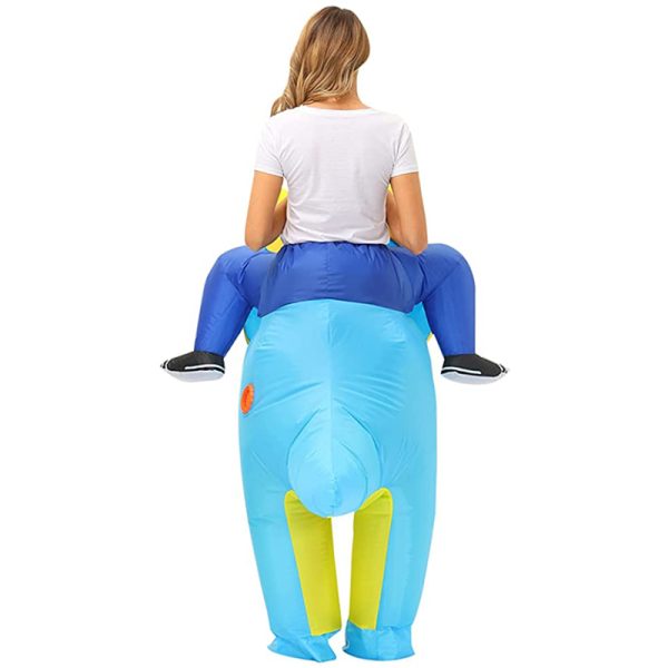Blue Triceratops Inflatable Costume