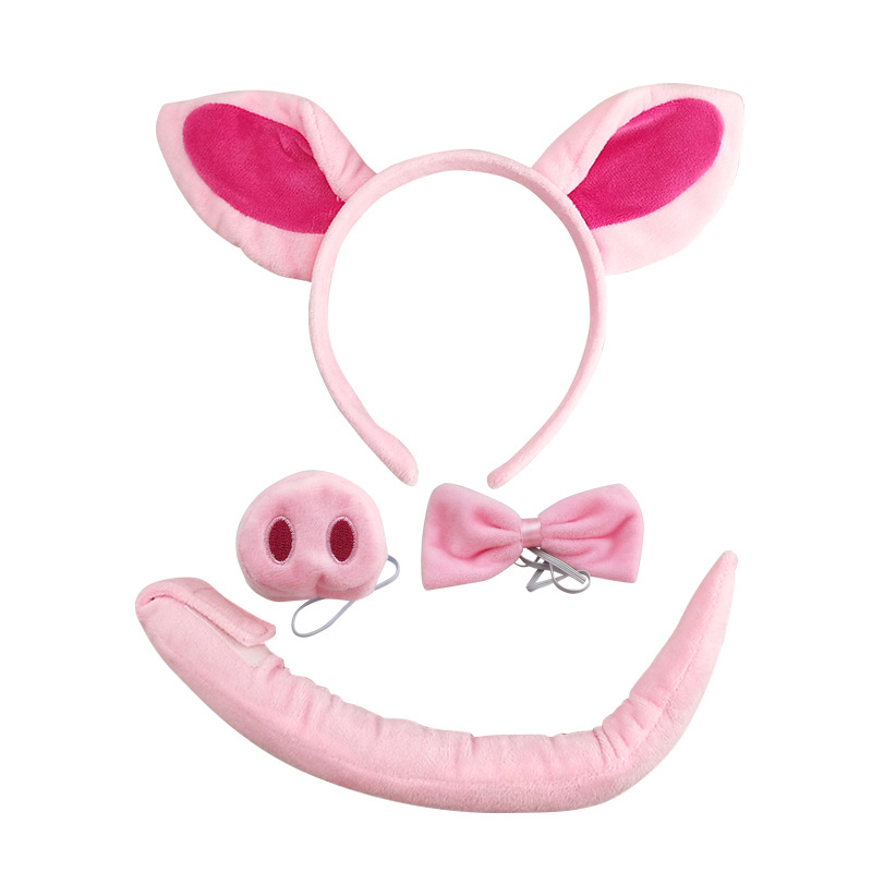 Pink Pig Ears Headband