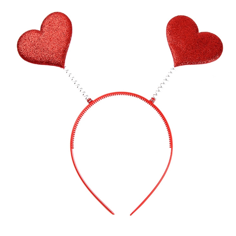 2Pcs Valentine's Day Red Heart Headband