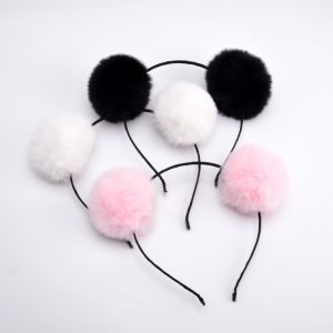 Fluffy Pom Panda Ears Ball Headbands
