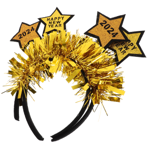 2pcs 2024 Glitter Star New Year Headband