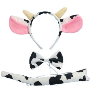 Halloween Cow Ear Tail and Bow Tie Headband