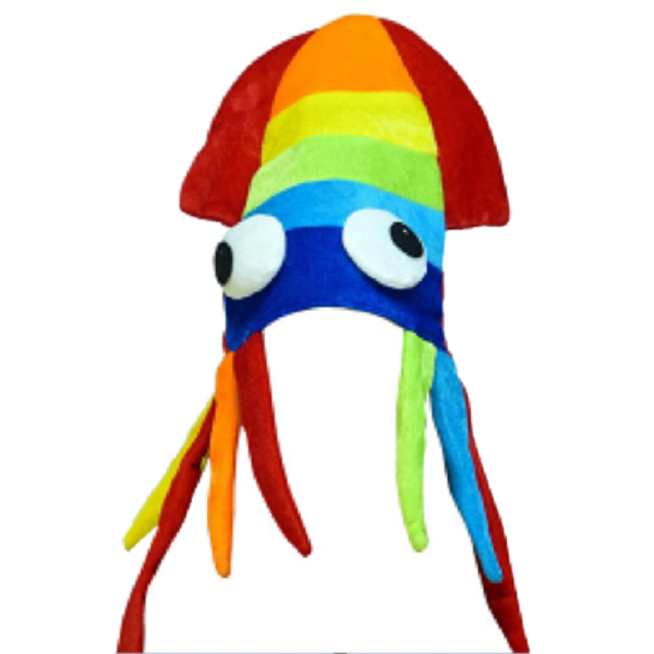 Halloween Rainbow Crazy Squid Hat
