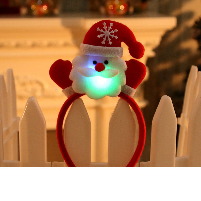 3Pcs LED Santa Claus Luminous Deer Headbands
