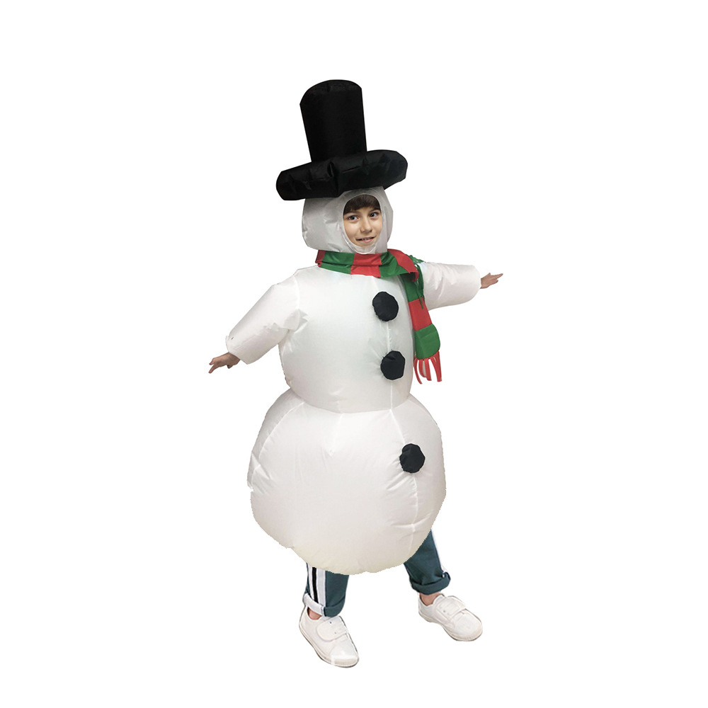 Christmas Snowman Inflatable Costume - Full Body Halloween Cartoon Party Cosplay Outfit