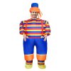 Halloween Striped Clown Inflatable Costume - Funny Party Performance Outfit - Cosplay Set