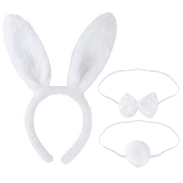 Halloween Bunny Ears Headband Bow Ties Tail Set