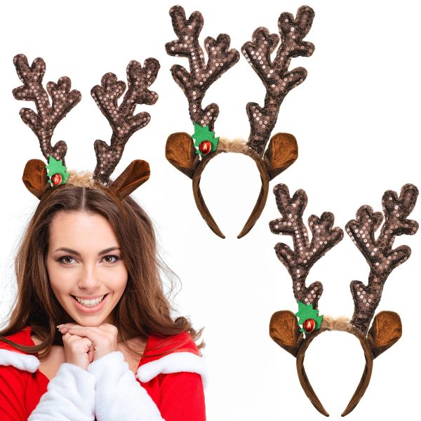 2 Pieces Antler Christmas Reindeer Headband