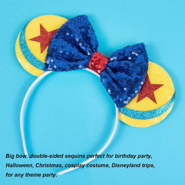 Party Mouse Ears with Shiny Bow Headbands