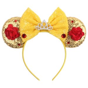Beauty Beast Gold Minnie Ears Headband