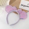 Sequins Snowflake Bow Girls Purple Mouse Ears Headbands