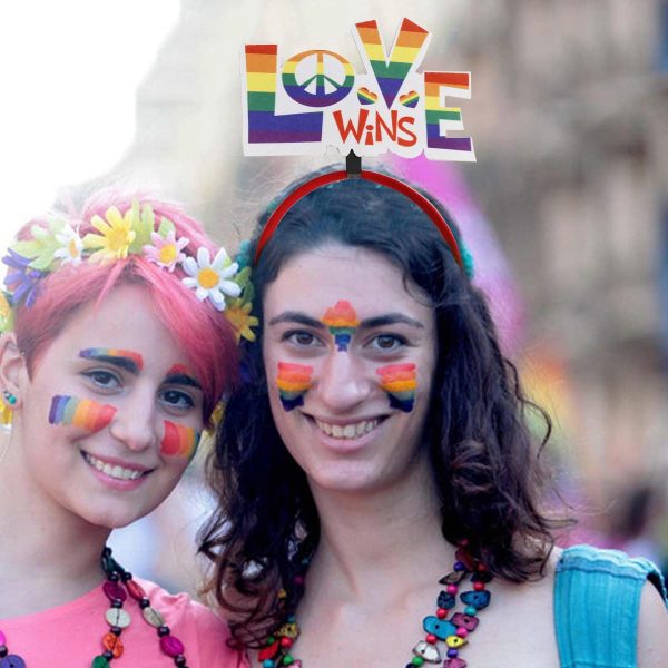 Rainbow Letter Love Wins Heart Design Gay Pride Headband