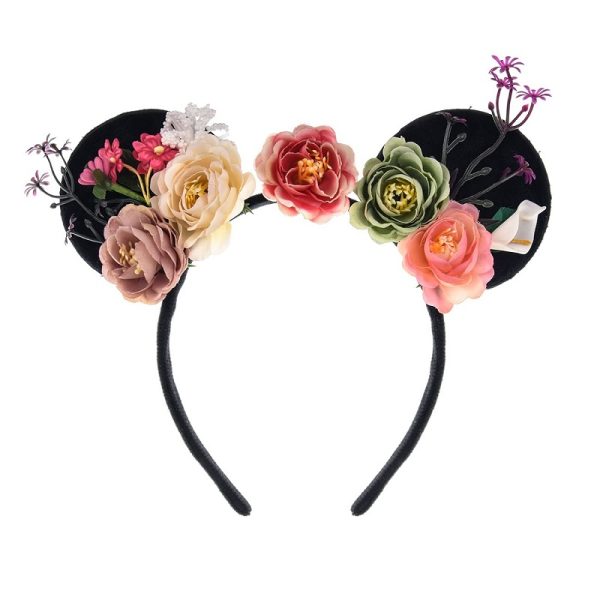 A Miaow Animal Flower Black Mouse Ears Headband