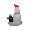 6 Ft Christmas Inflatables Outdoor Decorations, Polar Bear Fishing with Penguin