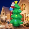 6FT Inflatable Christmas Tree with Santa Claus and Dog