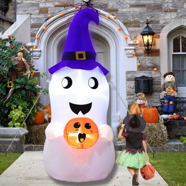 5FT Giant Halloween Pumpkin Ghost Inflatable Outdoor Decoration