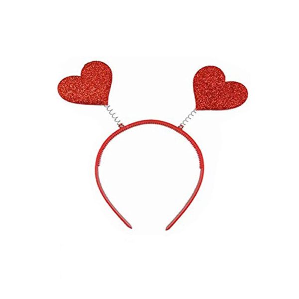 2Pcs Valentine's Day Red Heart Headband
