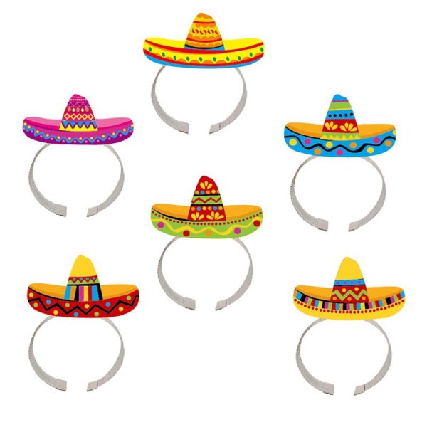 6pcs Mexican Hat Headband