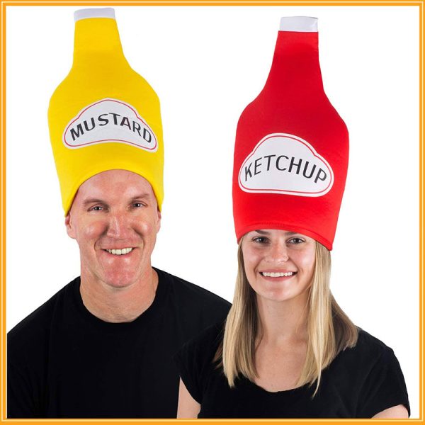 Funny Food Tigerdoe Couples Costumes Ketchup Mustard Hats