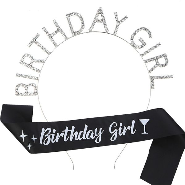 Shining Rhinestone Crowns Birthday Girl Headband