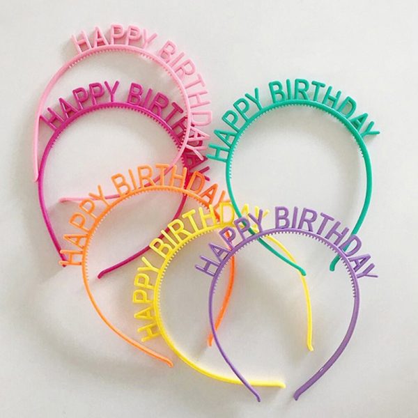 6pcs Crown Supplies Happy Birthday Girl Headbands