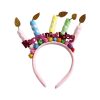 Happy Birthday Banner Headband with Candles Party Accessory