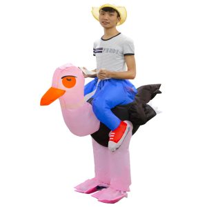 Cute Cartoon Ostrich Inflatable Costume - Funny Adult Half-Body Pants Outfit