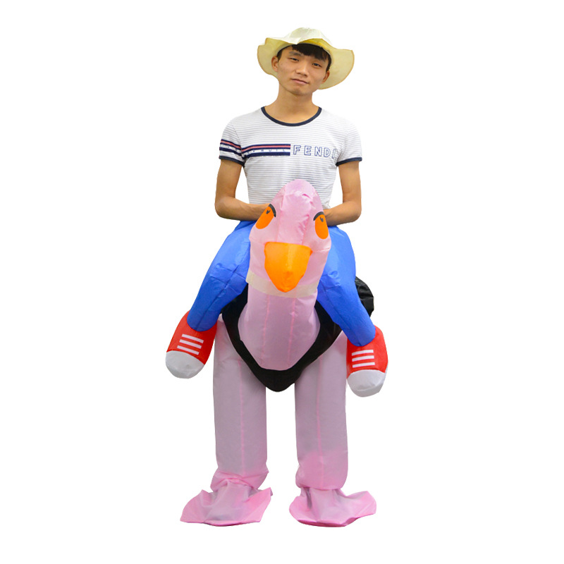 Cute Cartoon Ostrich Inflatable Costume - Funny Adult Half-Body Pants Outfit