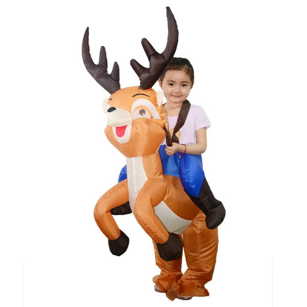 Festive Christmas Halloween Inflatable Costume - Reindeer Doll Suit for Fun Performances