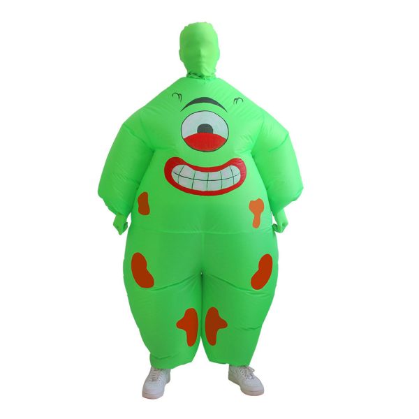 Deluxe One-Eyed Demon Inflatable Costume - Scary Halloween Zombie Clown Prop