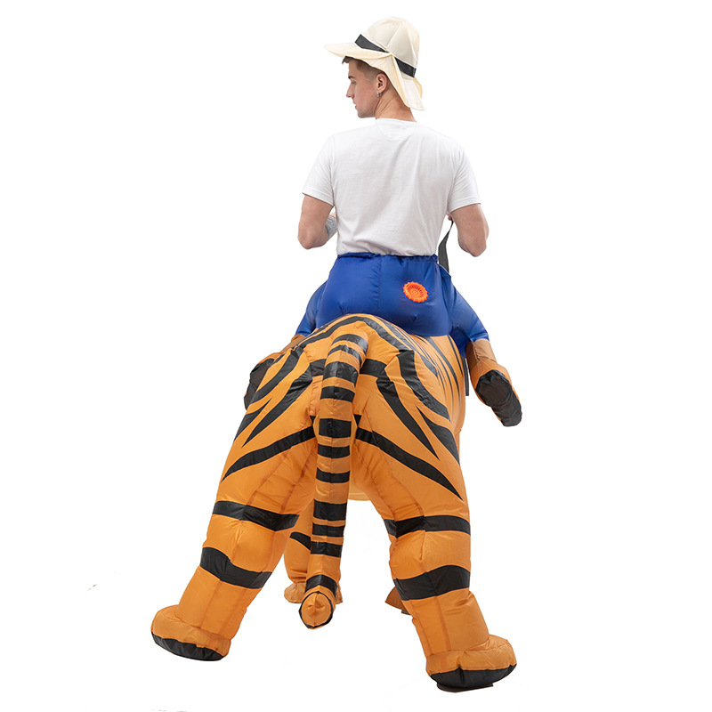 Chinese New Year Tiger Riding Inflatable Costume - Festive Costume for Year of the Tiger Celebrations, Christmas Performances, and Riding Fun