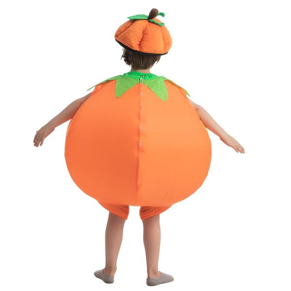 Pumpkin Inflatable Costume - Festive Halloween Party Prop, Half-Body Children's Doll Outfit