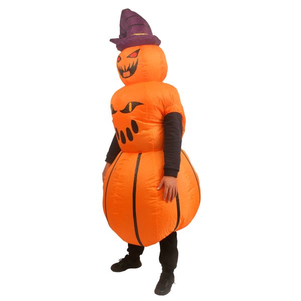Funny Wizard Hat Pumpkin Man Inflatable Costume - Stand-up Performances & Halloween Parties