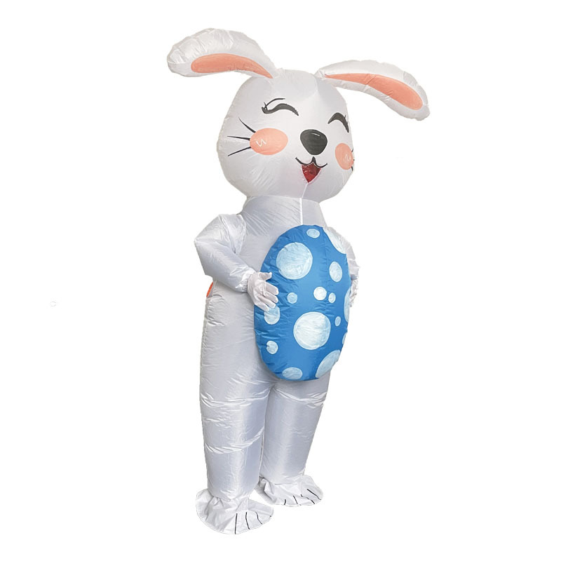 Egg-Holding Bunny Inflatable Costume - Easter Holiday Dress-up - Cute Bunny Suit for Parties and Stage Performances