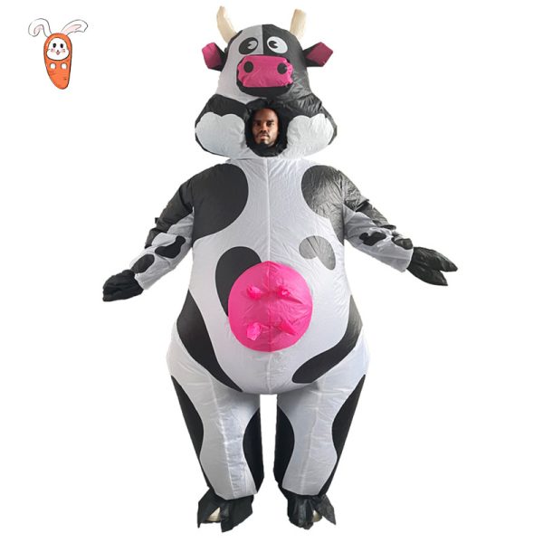 Anime Cartoon Pink Bubble Milk Cow Inflatable Costume - Cosplay Party Dress-Up Outfit