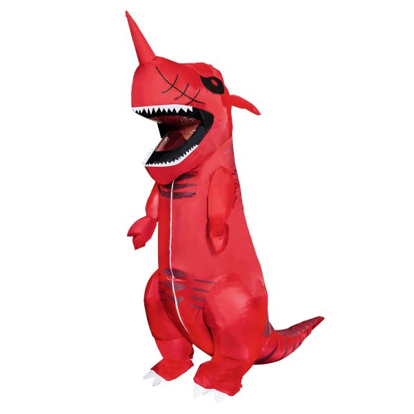 Red Unicorn Dinosaur Inflatable Costume - Halloween Party Cosplay Dinosaur Prop Outfit