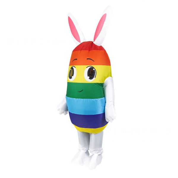 Easter Egg Bunny Inflatable Costume - Holiday Cartoon Character Air-Filled Outfit