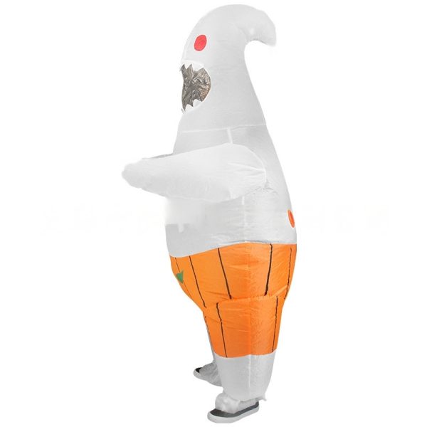 Halloween Pumpkin Pants White Ghost Inflatable Costume - Funny Party Outfit