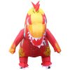 Funny Inflatable Dinosaur Costume for Halloween Party - Red and Yellow