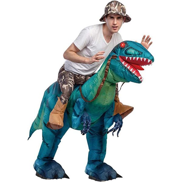 Halloween Dinosaur Costume - Inflatable T-Rex Ride-On for Kids & Adults - Party Dress-up