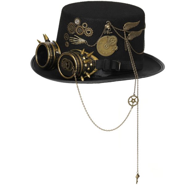 Steampunk Goth Goggles Pirate Robin Hood Cowboy Hat