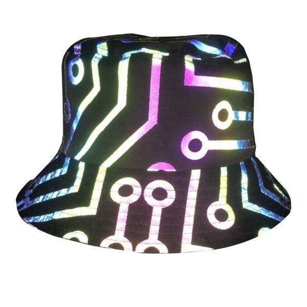 Halloween Hip Hop Nightlight Circuit Pattern Pot Hat