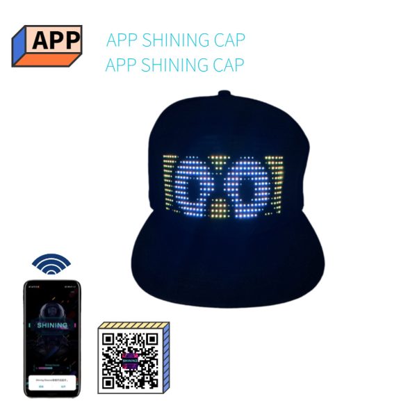 Customized Bluetooth Mobile APP Control Editing LED Smart Display Hat