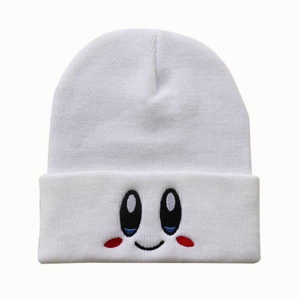 Cute Smiling Face Eyes Embroidered Knitted Woolen Hat