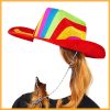 Halloween 2Pcs Rainbow Printed Cowboy Hat