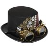 Steampunk Gothic Leather Goggles Top Hat