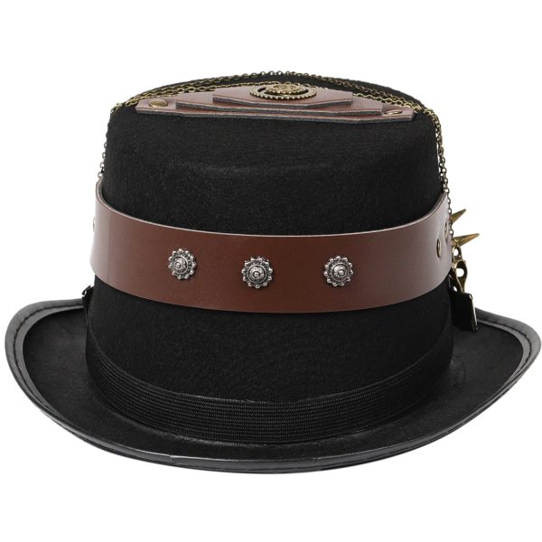 Steampunk Rivet Belt Gothic Glasses Vintage Heavy Industry Hat
